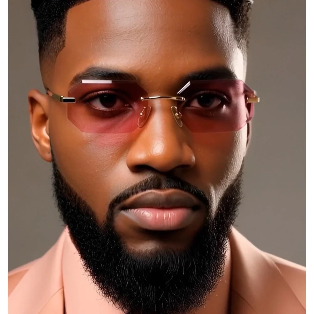 Sunglasses Gold Frame Pink Gradient Lens Men Fashion Driving Sun Protection 2026